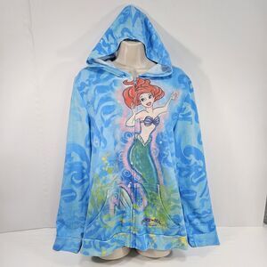 Disney Parks Ariel Little Mermaid Under the Sea Allover Print Zip Hoodie XXXL